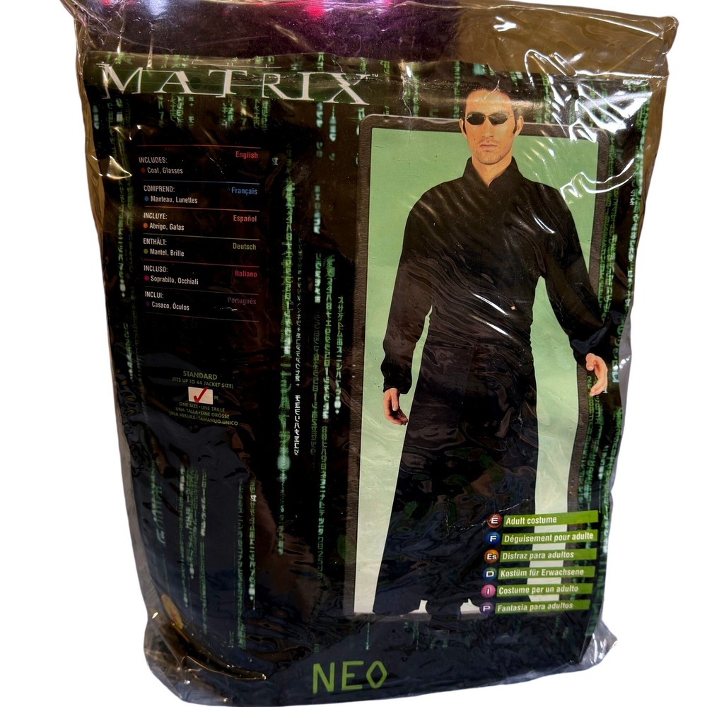 Rubies Matrix Neo Adult Costume Black Coat Sunglasses 15032 Mens Standard Size